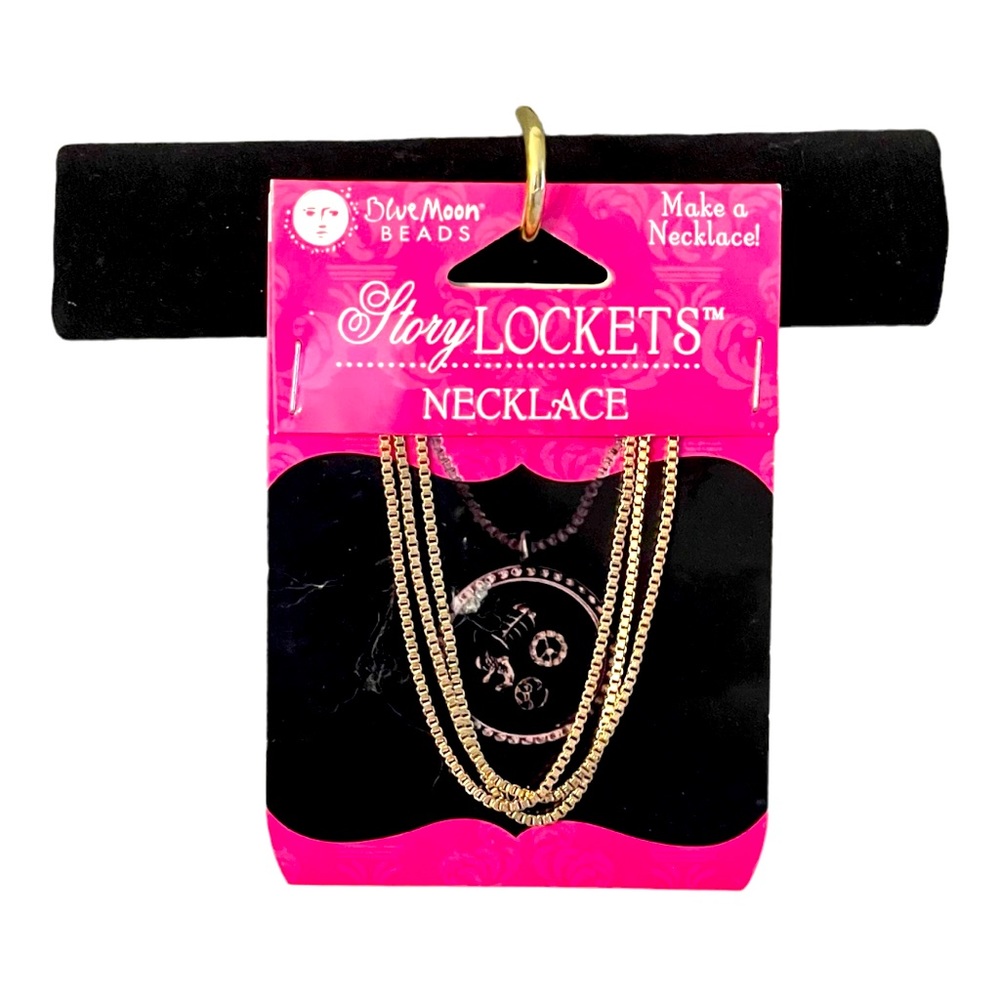 Blue Moon Beads Story Lockets Necklace Gold